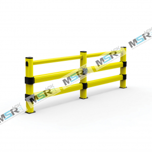 Barrière de protection innovante pour zones de manutention de charges lourdes.